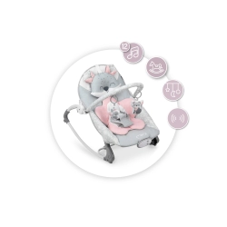MoMi LUIS Pink leżaczek-bujaczek dla dziecka do 9 kg